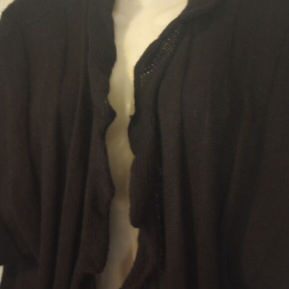 Berretti Italia mohair and acrylic ribbed ruffle trim short sleeve open … - Picture 3 of 11